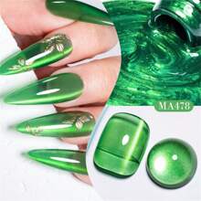 MEET ACROSS 绿玉果冻猫磁性凝胶抛光可浸泡 UV LED 春夏清漆半永久性指甲艺术用于修甲设计圣帕特里克节