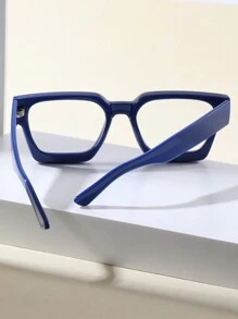 1 pieza Montura de gafas ópticas cuadrada retro azul para hombre, adecuado como regalo tanto para hombres como para mujeres