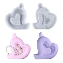 1 szt. Forma silikonowa do odlewania żywicy w kształcie serca, stojak na biżuterię, odpowiednia do dekoracji walentynkowych