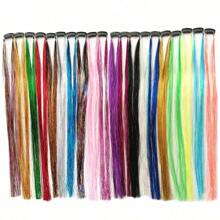6 Stücke Haar Tinsel Clip, Tinsel Haarverlängerungen, Fairy Haar Tinsel, glitzernde Haar Strähnen 20 Zoll Haar Tinsel, hitzebeständig