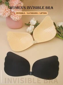 Sujetador autoadhesivo sin espalda para mujer, push-up, invisible, sin tirantes, transpirable y anti-caída, adecuado para vestidos de novia