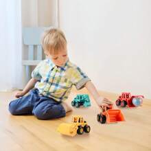 Construction Toy Vehicles Suitable For 3+ Year Old Boys & Girls, Friction Powered Engineering Truck Toys, Includes Truck, Excavator, Bulldozer, Roller,Truck,Toy Trucks,Excavator,Back To School - Multicolor - View 8