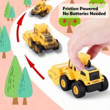 Construction Toy Vehicles Suitable For 3+ Year Old Boys & Girls, Friction Powered Engineering Truck Toys, Includes Truck, Excavator, Bulldozer, Roller,Truck,Toy Trucks,Excavator,Back To School - Multicolor - View 4