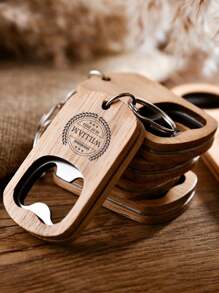 Personalized Engraved Groomsmen Gifts Wooden Bottle Opener, Personalized Bottle Opener, Wedding Party Gifts, Bottle Opener Best Men Gifts, Wedding Gift, Valentine's Day Gifts - Wood Color - View 5