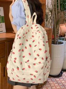 Large Capacity All-Over Print Zipper Casual Backpack, Everyday Use - Multicolor - View 2