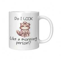 Do I Look Like A Morning Person? Funny Coffee Mug, Cat Mug, Cat Coffee Mug, Cat Lover Mug, Cat Mom Mug, Cat Dad Mug, Cat Lover Gifts - White - View 4