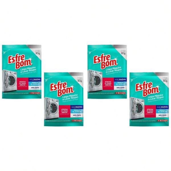 Kit Limpa Máquina de Lavar Roupas Sachê de 80 g, Linha EsfreBom, Bettanin.