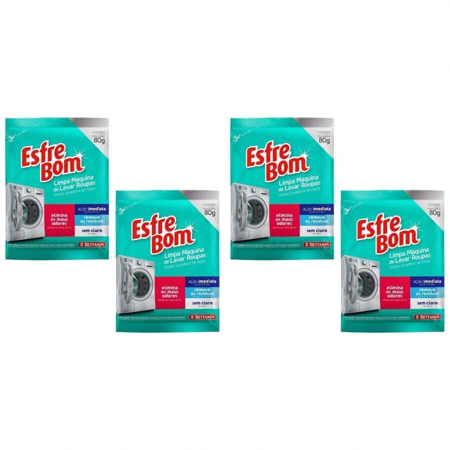 Kit Limpa Máquina de Lavar Roupas Sachê de 80 g, Linha EsfreBom, Bettanin.