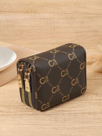 复古双拉链多功能零钱包 多卡位卡片收纳盒 轻便简约 时尚现代 周年纪念 圣诞节 情人节 生日礼物 情侣礼物 女孩礼物 女士礼物 女包 学校用品 宿舍礼物和返校礼物 卡夹 钱包 名片夹 信用卡夹 女士 女士钱包 迷你钱包 钱包 卡包