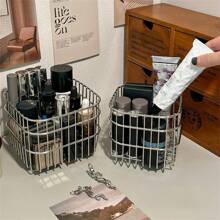 1PC Multi Functional Storage Basket, Drain Basket, Household Kitchen Seasoning, Coffee, Fruit, Vegetable Basket, Desktop Cosmetics Square Storage Basket, Desktop Neat Storage Basket , Makeup Room Decor - Multicolor - View 8