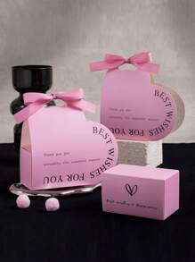 3pcs/6pcs Heart Candy Box Gift Set, High-End Valentine's Day Wedding Favor Box - Paper - View 12