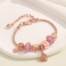 时尚心形和雪花吊坠优雅手链多功能珠宝配饰 - 彩色 - 查看 10