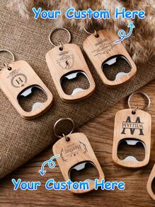 Personalized Engraved Groomsmen Gifts Wooden Bottle Opener, Personalized Bottle Opener, Wedding Party Gifts, Bottle Opener Best Men Gifts, Wedding Gift, Valentine's Day Gifts - Wood Color - View 1