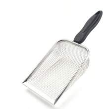 Pala para residuos de Gato, largo, pala de Metal de acero inoxidable, filtro de, pala para basura, herramienta de limpieza para mascotas, suministros para gatos - C - Ver 3