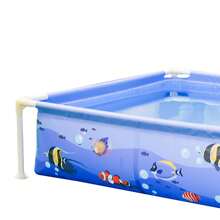 4ft X 13in Swimming Pool, Square Above Ground Frame Pool For Outdoor Backyard, Blue - Blue - View 4