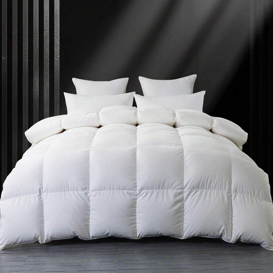White Duck Down Duvet Full Size Heavyweight For Winter Duck Down Duvet Insert With 3D Baffle Box Design, High Fluffy And Ultra Soft Feather Down Duvet With Down Filled Luxurious Hotel Style Bedding Comfort Extra Warmth - 白色 - 查看 1