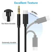 USB-C 转 Aux 线缆 3.5 英尺，Type-C 转 3.5 毫米公头耳机音频插孔线/Aux 插孔线/3.5 毫米耳机车载立体声线，与其他 USB C 转 3.5 毫米 Aux 线缆相比兼容性更高，兼容大多数 Type C 手机 - 黑色 - 查看 5