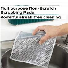 10pcs Non-Scratch Wire Dishcloth, Multipurpose Wire Dishwashing Rags For Wet And Dry, Easy Rinsing, Soft Wire Cleaning Cloth Wire Dish Towels, Scrubs & Cleans For Metal, Kitchen, Dishes (20*20)