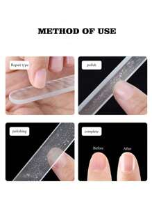 1 cái Dũa móng tay bằng thủy tinh, Dũa móng tay bằng thủy tinh, Màu đen và trong suốt, Dũa móng tay cho móng tay tự nhiên, Dũa móng tay bằng thủy tinh khắc hai mặt, Dụng cụ làm móng chuyên nghiệp bằng thủy tinh Séc dành cho phụ nữ và trẻ em gái - Nhiều màu - Xem 5