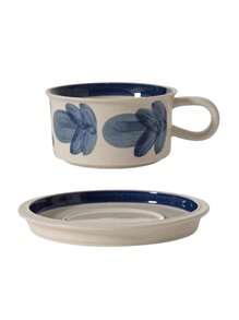 DearDali 复古手绘陶瓷咖啡杯碟套装，创意花卉图案马克杯，适用于咖啡馆、拿铁、卡布奇诺、摩卡、热巧克力，是办公室水杯的理想选择，是咖啡爱好者的礼物，是乔迁结婚礼物（1 套，250 毫升）