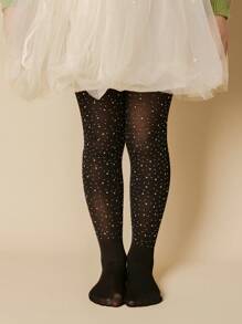 1件女童轻薄透气镂空水钻装饰洛丽塔风格打底裤，亲肤柔软舒适，时尚休闲，适合运动穿着，防勾丝网眼袜，适合日常穿着、返校季、节日礼物 - 彩色 - 查看 6