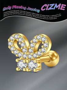 CIZME 1 件 16g 软骨耳钉耳屏耳钉软骨穿孔首饰前耳钉耳钉车耳甲海螺不锈钢穿孔首饰，不锈钢耳钉男女款向日葵月亮花星蝴蝶心叶蛇心 CZ 16G 软骨耳环套装螺丝后耳环耳钉穿孔首饰，16G 软骨耳环不锈钢耳钉球背软骨耳钉海螺穿孔首饰女士