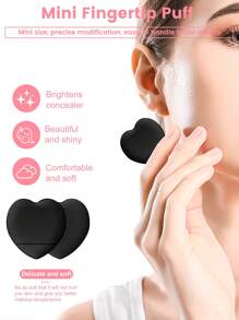 6/26/36/62PCS Makeup Tools Set Including:36PCS Makeup Brush Set+6PCS Makeup Sponges+3PCS Mini Makeup Sponges+6PCS Triangle Powder Puffs+6PCS Mini Air Cushion Powder Puffs+1pc Eyelash Curler+1pc Hairband+2PCS Hand Bowl Strap+1pc Makeup Brush Cleaning Tools - 黑色 - 查看 6