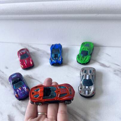 Paquete aleatorio de 3/6/10/12 coches de metal en miniatura, modelo de simulación de autos de carreras deportivos, juguete para niños jugar con autos grandes, relleno de bolsas de regalo, recuerdos de fiesta, regalo de cumpleaños para niños y niñas pequeños (en bolsa de OPP), de vuelta a la escuela