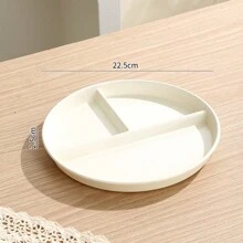 1/2/4pcs Divided Portion Control Plates, Compartment Plates For Portion Control, 3 Compartment Plastic Dinner Plates, Microwave & Dishwasher Friendly, Suitable For Weight Management, Happy