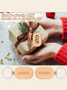 1/3/5 portachiavi in legno personalizzati, 26 lettere, fiori e logo personalizzati, accessori fai-da-te per ciondoli, borse, portafogli, cellulari, regali per animali domestici, uomini, donne, bambini, zaini, regali di San Valentino, Festa del papà, inizio scuola e altre occasioni speciali. Disponibili in incisione, paillettes, acciaio inossidabile, vintage, casual, unisex, hipster, Old Money, stile unico, personalizzato, idea regalo perfetta per lui, idea regalo perfetta per lei, fidanzato, fidanzata, famiglia, amici, nonni, bambini, anniversario, compleanno, matrimonio, laurea, regalo di inaugurazione casa