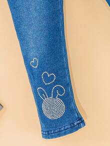 Set Leggings Coat Teddy Long Sleeve T-Shirt Warm Plush Rabbit