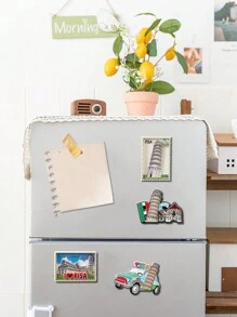 1pc City Building Architecture Magnetic Fridge Sticker, Creative MORA 3D Travel Souvenir Refrigerator Magnet Decor, Italy Magnetic Sticker, Decorative Gift, High-Quality Fridge Magnet