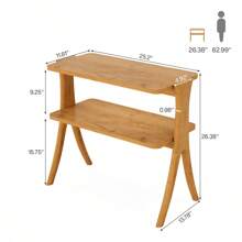 Tribesigns Farmhouse End Table With 2-Tier Storage Shelf And Solid Wood Legs, Slim Modern Bedside Table Nightstand For Bedroom, Small Spaces, Entryway, Walnut - màu nâu - Xem 2