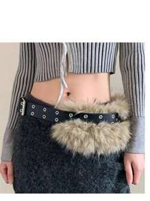 2025早春蓬松腰带，小众美式性感风蓬松毛茸茸腰带，轻盈时尚腰带，D.I.A腰带，Y2K千禧年腰带，情人节礼物秋季，秋季，万圣节 - 彩色 - 查看 1