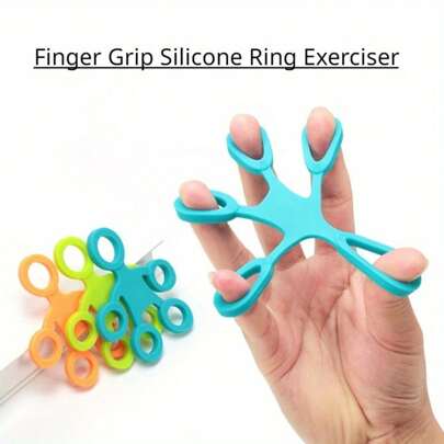 1pc Finger Grip Silicone Anel Exercitador Antiestresse Resistência Banda Fitness Maca 3 Níveis Dedo Brinquedo Sensorial Para TDAH