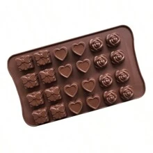 Silicone Chocolate Molds For Fat Bombs Snacks & Truffles, Caramel Hard Candy Mold (Square, Round, Heart, Star, Flower Shapes)