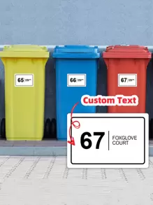 Customize Your Wheelie Bin With High-Quality Stickers-Personalized With Your House Number And Road Name, Weatherproof Horizontal Decals, 3.94x5.91inch,Back To School Fashion - Multicolor - View 1