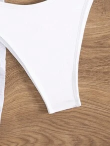 Women's Vacation Sexy Solid Color Bikini Swimsuit With Coverup And Mini Skirt 3-Piece Set