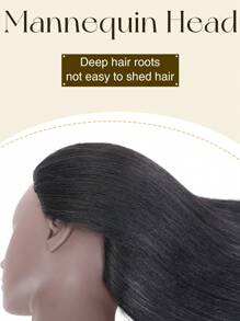 DUOZIMEI 带真人头发的模特头 14 英寸模特头 模特头 真人头发训练头 娃娃头 娃娃头 用于练习造型 配有免费夹具 - 彩色 - 查看 3