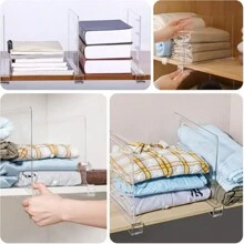 Transparent Acrylic Shelf Dividers Multifunctional Shelf Divider Shelf Divider, Wardrobe Divider For Bedroom, Kitchen,Study Cabinets And Organisation