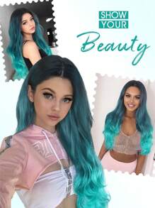 28 英寸长假发 合成姜黄色假发 长波浪假发 女士波浪假发 自然中分假发 适合日常生活 适合日常派对、角色扮演派对等、音乐节