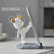 1pc Cute Bear-Shaped Phone Holder, Compatible With Smartphones And Tablets, Suitable For Desk, Bedside, Living Room, Study, Bedroom, Gift