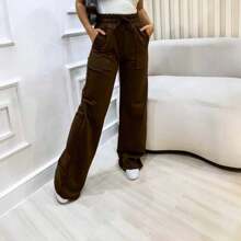 Super Stylish, Modern And Elegant Sweatshirt Pants. - Coffee Brown - View 2