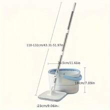 Juego de fregonas y cubos - Separa el agua sucia y limpia, diseño de 2 cámaras, limpieza de pisos del hogar sin usar las manos, incluye 5 paños de microfibra reutilizables - Para todos los propietarios de viviendas - Ideal para la limpieza diaria - Excelente regalo para el día de la inauguración de la casa - Albaricoque - Ver 5