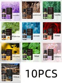 New 10ml Water-Soluble Aromatherapy Essential Oil For Home, Bedroom, Car, Air Freshener, Humidifier. Includes Over 10 Scents Such As Jasmine, Rose, Sandalwood, Lavender, Lemon And More.
