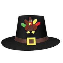 Felt Pilgrim Hat With Buckle Cute Thanksgiving Party Hat For Adult Holiday Cosplay Costume Props Accessory - Multicolor - View 1