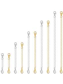 5pcs/Set Adjustable Chain, 5 Lengths, DIY Jewelry Making Accessories For Bracelet, Necklace, Unisex