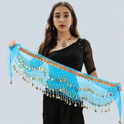1pc Women Belly Dance Waist Chain Belly Dance Belt Belt Halloween Costume Accessories Dance Costume Belly Dance Performance Belt Belly Dance Waist Skirt