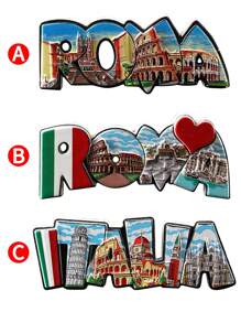 1 pièce Autocollant décoratif magnétique peint en lettres 3D, aimant de réfrigérateur vintage, patch magnétique créatif, décoration pour la maison