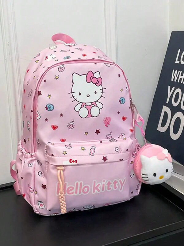 Sanrio Zaini scolastici di Sanrio Hello Kitty, Kuromi, My Melody, zaini da viaggio leggeri e alla moda con grande capacità, cartoni animati carini, per il ritorno a scuola